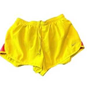 Nike Dri-Fit Lined Running Shorts in Neon Yellow and Hot Pink